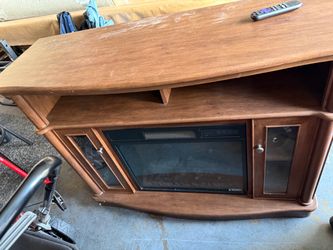 Electric fireplace console