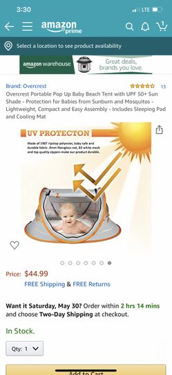 Overcrest baby beach tent