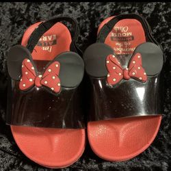 Disney Minnie Mouse Ears Toddler Girl Size 7/8 Flip Flop Sandals slides Shoes