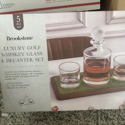 Brookstone Luxury, Golf, Whiskey And Decanter Set