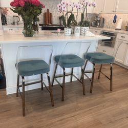 Set of 3 Modern Acrylic Counter Stools – Great Condition!