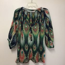 Women’s GIBSON 100% polyester half sleeve multicolor top… Size small