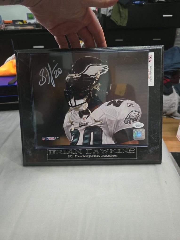 Brian Dawkins Autographed Plaque