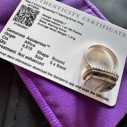 Limited Edition Gemporia AquapraseTM Sterling Silver Ring – 1 of 150 – Size 7