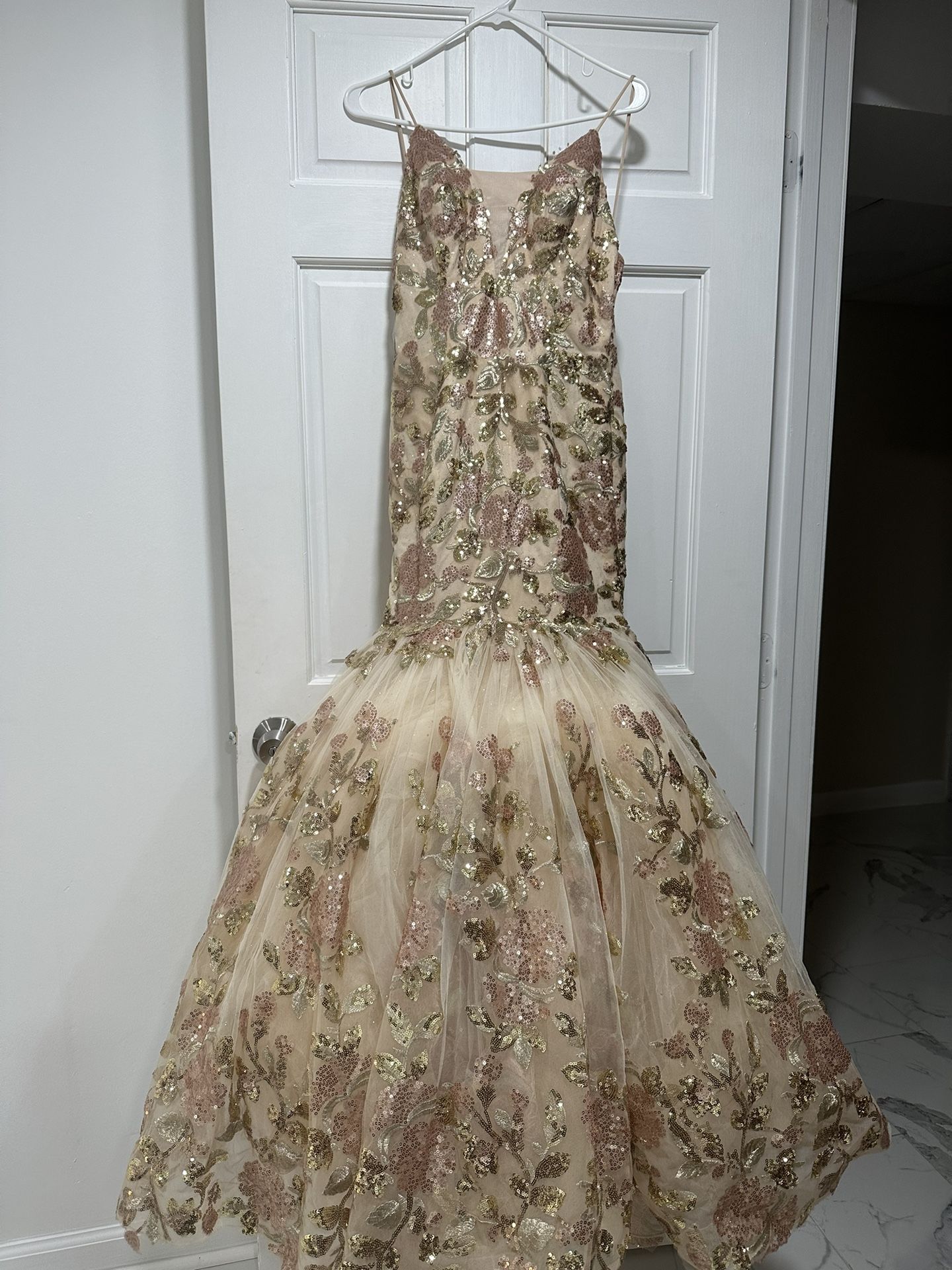 Tiffany Champagne Rose Mermaid Dress