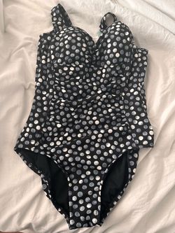 Black Polka Dot One-Piece Swimsuit Shape Solver