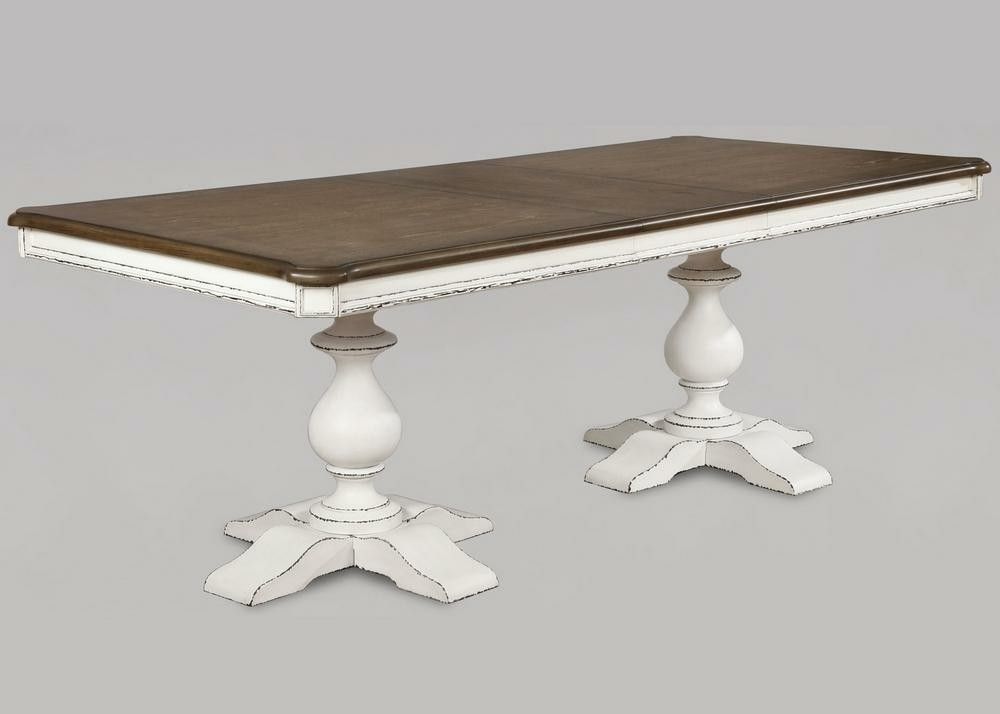 Bardot White/Brown Extendable Dining Set