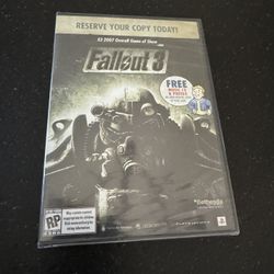 Fallout 3 Preorder CD + Poster Reserve Copy Rating Pending RP Promo Xbox 360 New