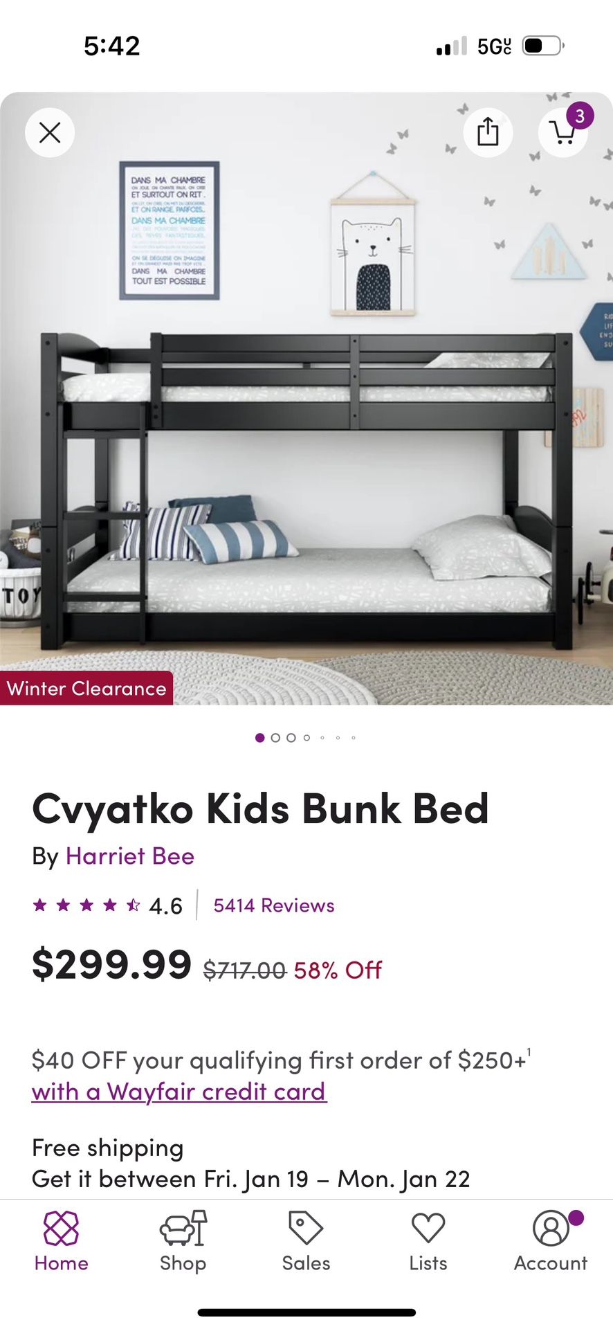 Kids Bunk Bed (twin On twin)