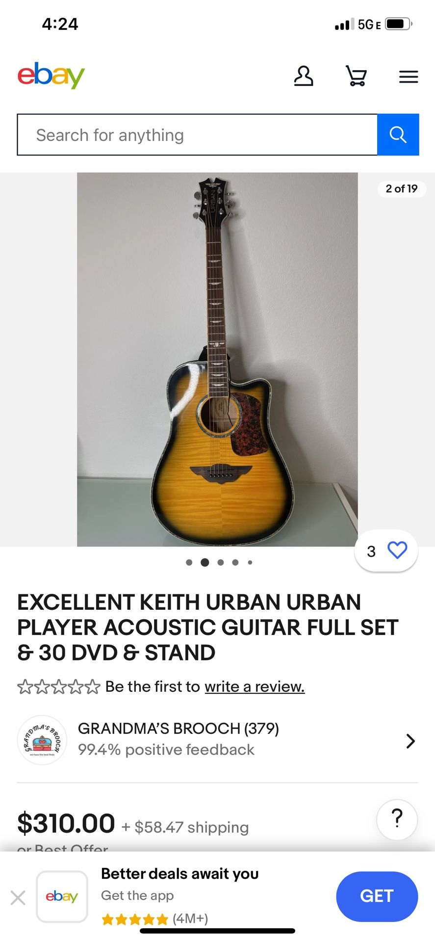 Guitar Urban Keith$200