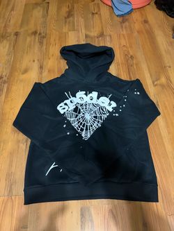 Sp5der Black Hoodie Spider Web Graphic