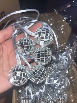 Silver Disco Ball Necklaces