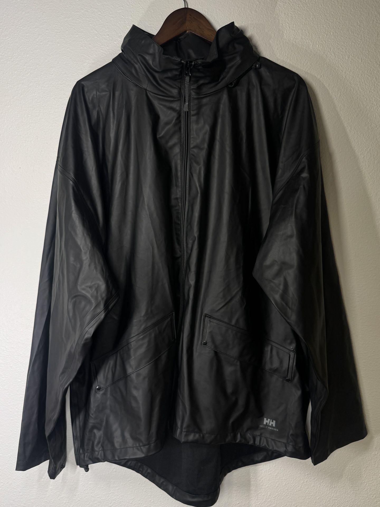 Helly Hansen Black Rain Jacket Size 2XL