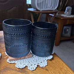 SET of 2 Textured Fortessa Jupiter Double Old Fashion Glass 10oz Cornflower Blue