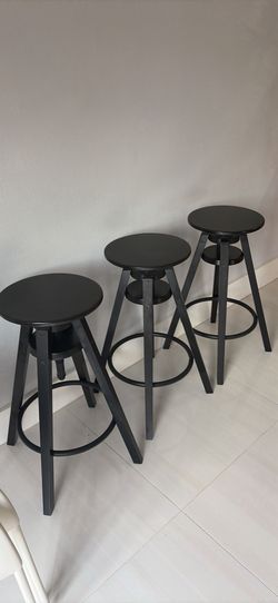 Adjustable Black Bar Stools (Set of 4)