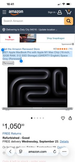 MacBook Pro 16” M1 Pro Max