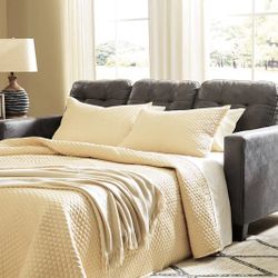 ASHLEY VENALDI GUNMETAL QUEEN SOFA CHAISE SLEEPER

