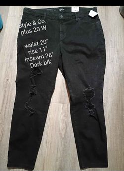 Style and co black skinny jeans 20W New