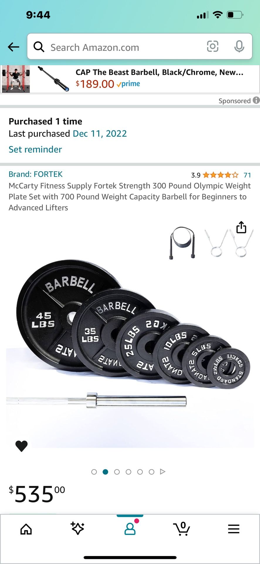 Barbell With Weights 