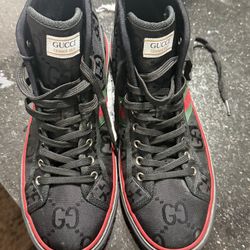 Gucci Tennis 1977 High Tops Size 10- Black GG Canvas – Like New 