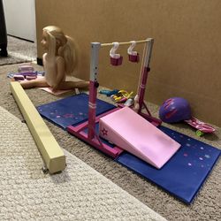 American Girls Gymnastics Stuff with OG Doll