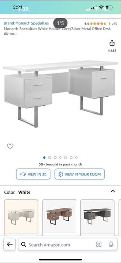 Monarc 60” Office Desk White