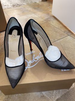 Christian Louboutin Follies Resille Fishnet Suede Pumps