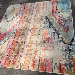 AREA RUG MULTI COLOR 6'7"×6'7"
