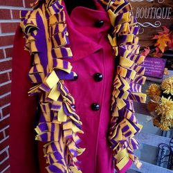 Purple and Gold Fleece Boa Scarf