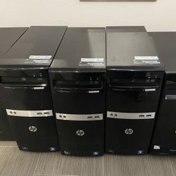 5 HP Desktop PC CPUs + New Keyboard Mouse Set