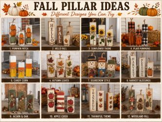 Hand Painted Custom “Fall” Pillar Sets