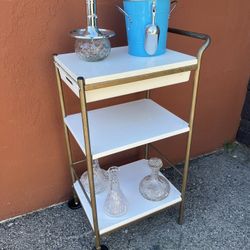 Mid-Century Modern Style Bar Cart Service Cart