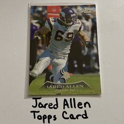 Jared Allen Minnesota Vikings Hall of Fame DE Topps Card. 