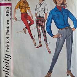 Vintage Shirt, Pants & Scarf Sewing Pattern S4742 Size 13