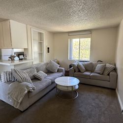 Desk, Couch, Bed, TV, Table, Shoe rack 