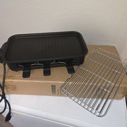 NEW Electric Raclette Grill & Indoor BBQ Grill with 3 Raclette Pans