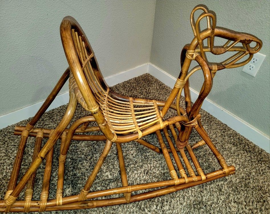 1950 RATTAN Rocking Horse