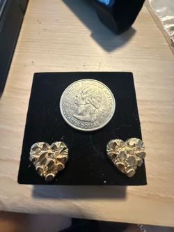 Large Heart Nugget Earrings