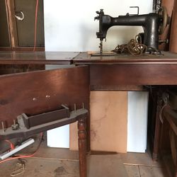 Vintage Sewing Machine With Cabinet For Sale