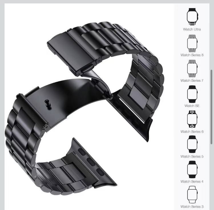 Metal Band Compatible with Apple Watch Bands for Men 42-44mm, Business Stainless Steel Strap for iWatch Bands Series 11 10 9 8 7 6 5 4 3 2 1, SE3 2 1,