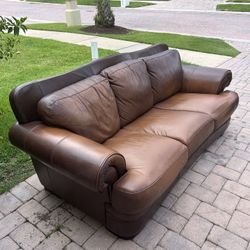 Sofa King Comfortable Brown Leather Sofa Couch For Sale ! Free Local Delivery 🚚 