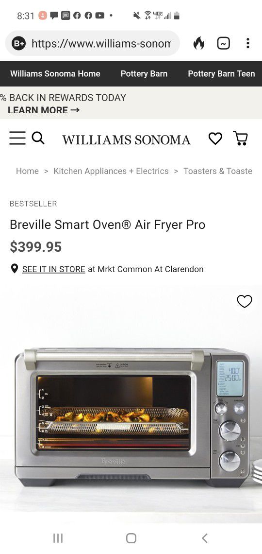 The state-of-the-art Breville Smart Oven® Air Fryer Pro adds air-frying and dehydrating to a full menu of cooking modes. 
