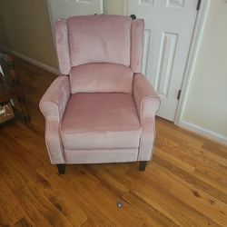 Soft Pink Microfiber Recliner Chair
