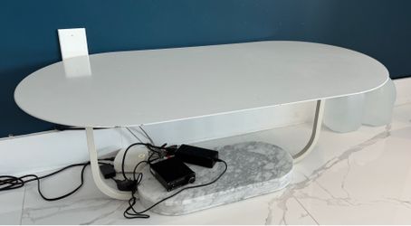 White glass coffee table