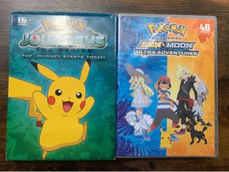 Pokémon Journeys The Series 16 Episode $10 & Pokémon Sun & Moon Ultra Adventures 48 Episode $20 DVD Collections