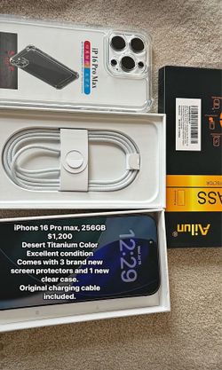 iPhone 16 Pro Max, 256GB.