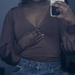 Windsor Brown wrap around top - Small