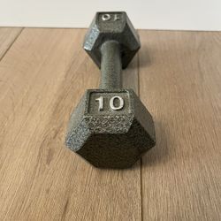 ONE 10 Lb CAP Barbell Cast Iron Hex Dumbbell