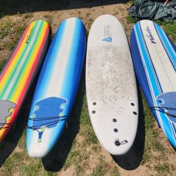 7 And 8ft Soft Top Surfboards $100 To $150