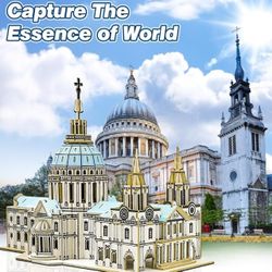 3D Wooden DIY St.Paul's Cathedral Building Model Kits,Arhitecture Building Puzzle,Adults & Kids Gift